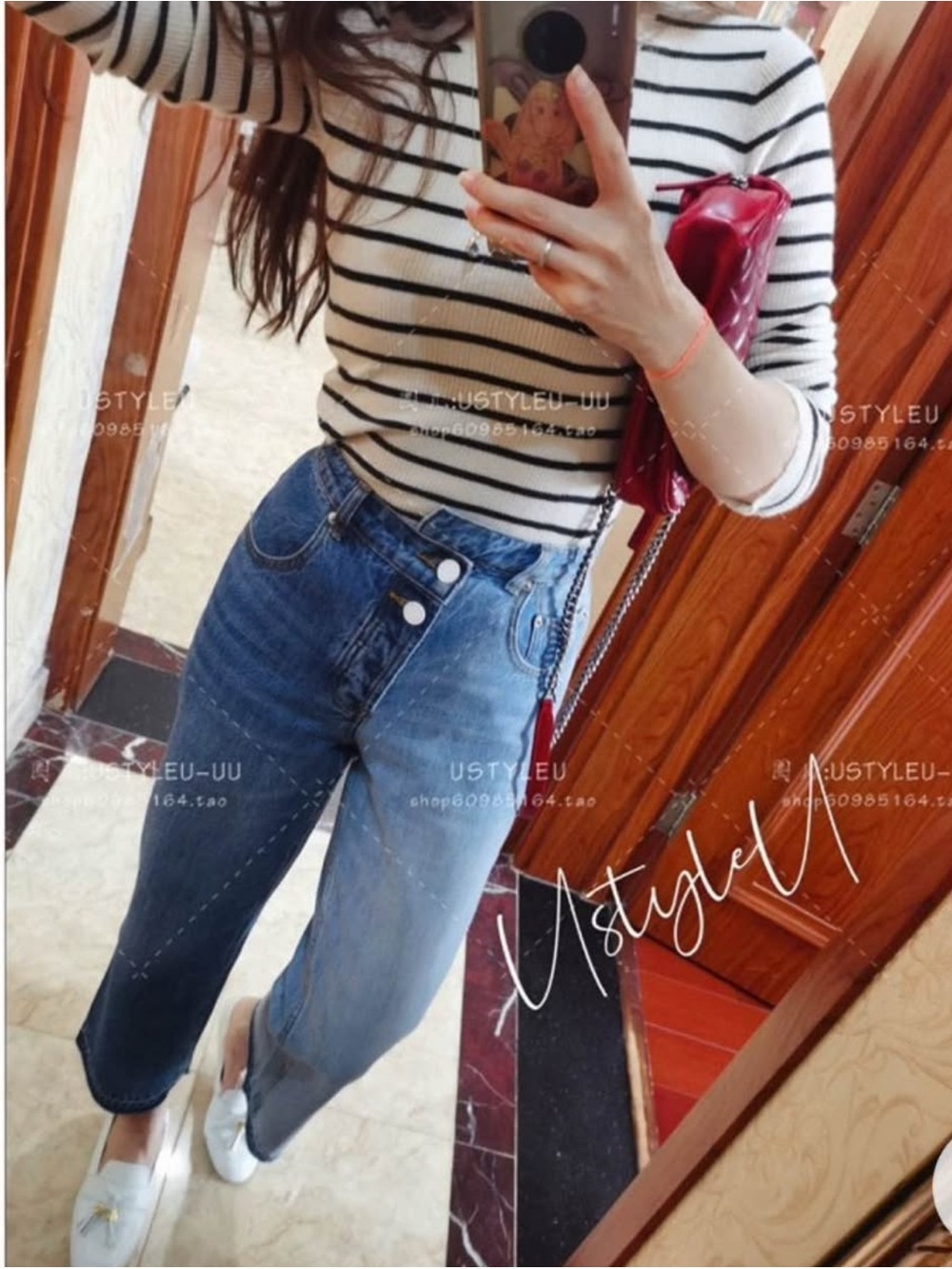 Monse Two-Tone Cropped Jeans - Picture 2 of 5
